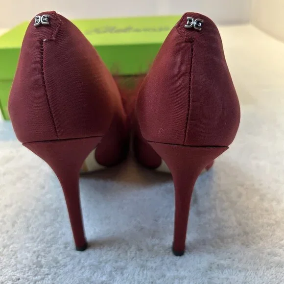 Sam Edelman Hazel Plush Red Silk Pump Stiletto Feather Women SZ 9 New in Box - Picture 7 of 10